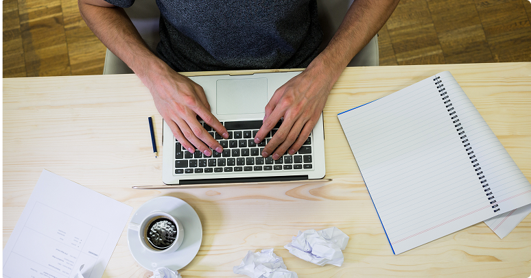 Person working on laptop